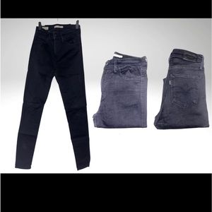 FAIRLY NEW LEVIS HIGH RISE SUPER SKINNY. FADED BLACK. 27-32